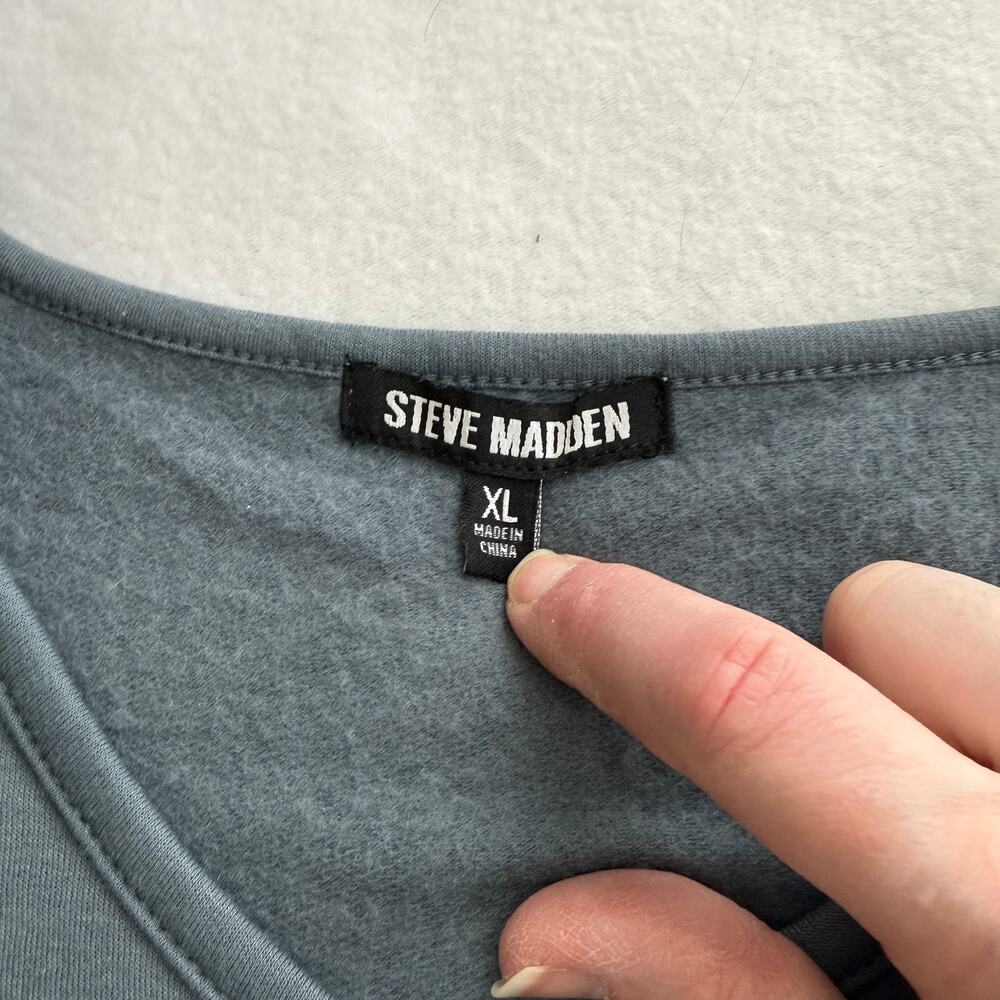 Steve‎ Madden Colorblock Sweatshirt Womens XL Blue Gray - Picture 6 of 7